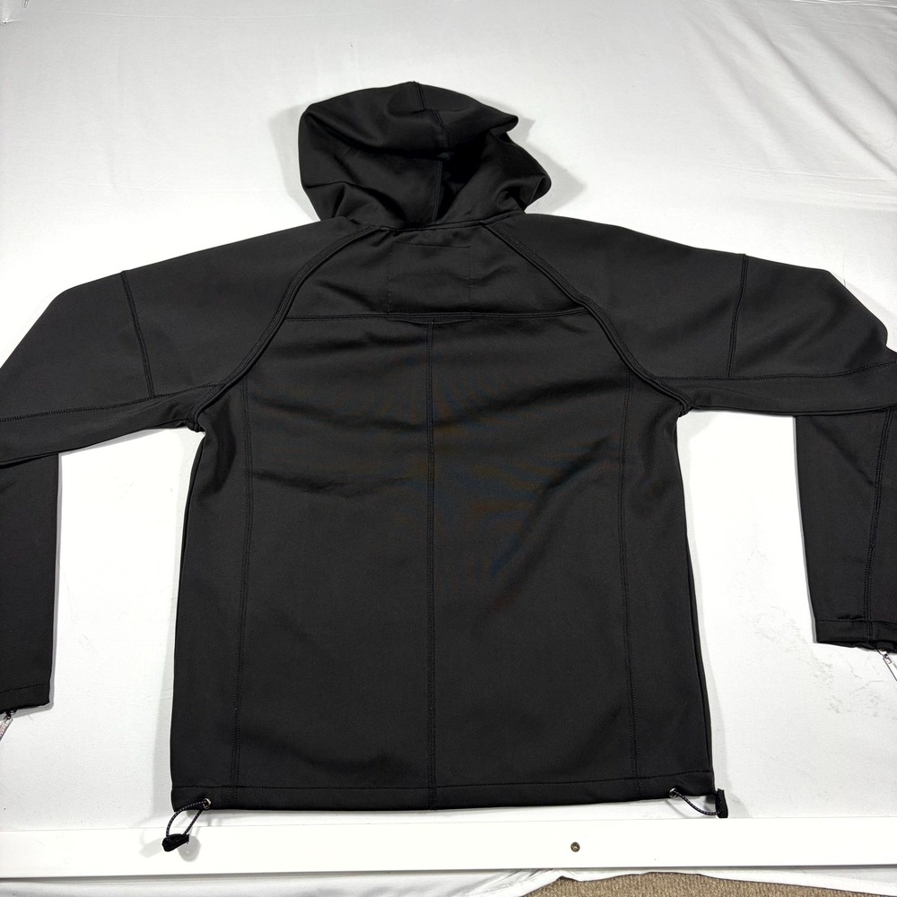 Private Member Hooded Jacket Men's Small Black Stretch Zipped Pockets Drawstring - Picture 2 of 10